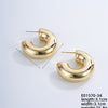 1 Piece Ig Style Simple Style Solid Color Plating Stainless Steel Gold Plated Earrings