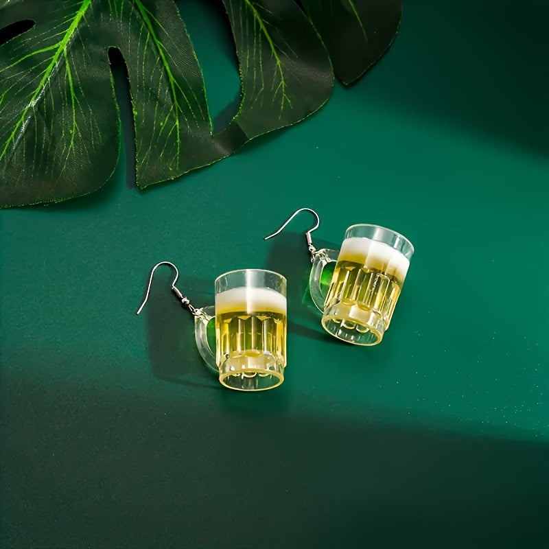 1 Pair Cartoon Style Beer Resin Drop Earrings