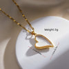 Elegant Sweet Simple Style Heart Shape Copper Enamel Plating Inlay Zircon 18k Gold Plated Pendant Necklace