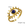 Classic Style Eye Stainless Steel Plating Inlay Natural Stone 14k Gold Plated Open Rings