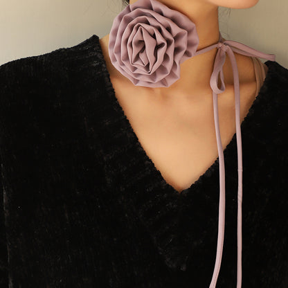 Elegant Rose Cloth Women's Choker