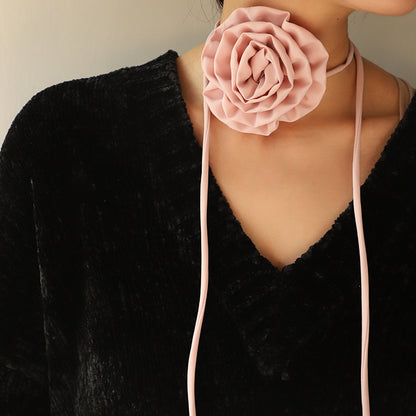 Elegant Rose Cloth Women's Choker