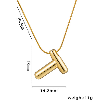 Simple Style Letter Stainless Steel Plating 18k Gold Plated Necklace