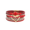 Elegant Streetwear Heart Shape Pu Leather Women's Bangle