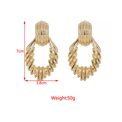 1 Pair Retro Simple Style Classic Style Solid Color Alloy Drop Earrings