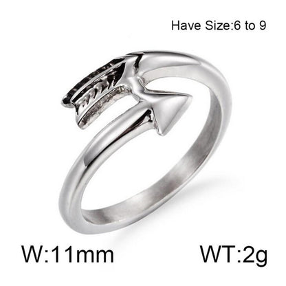 Hip-hop Retro Arrow Rhombus Titanium Steel Tungsten Steel Rings