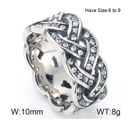 Hip-hop Retro Arrow Rhombus Titanium Steel Tungsten Steel Rings