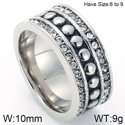 Hip-hop Retro Arrow Rhombus Titanium Steel Tungsten Steel Rings