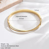 Elegant Simple Style Irregular Twist Stainless Steel Asymmetrical Plating Hollow Out Zircon 14k Gold Plated Bangle