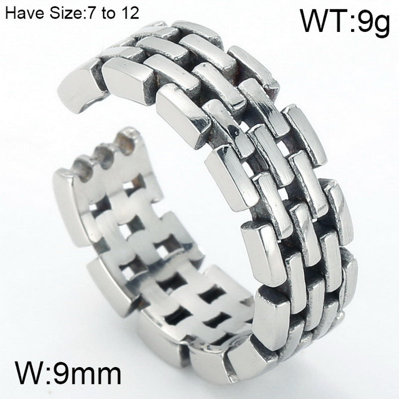 Hip-hop Retro Arrow Rhombus Titanium Steel Tungsten Steel Rings