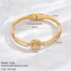 Lady Life Tree Stainless Steel Plating Inlay Zircon 14k Gold Plated Bangle