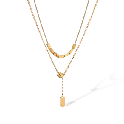 Simple Style Commute Geometric Titanium Steel Plating 18k Gold Plated Necklace