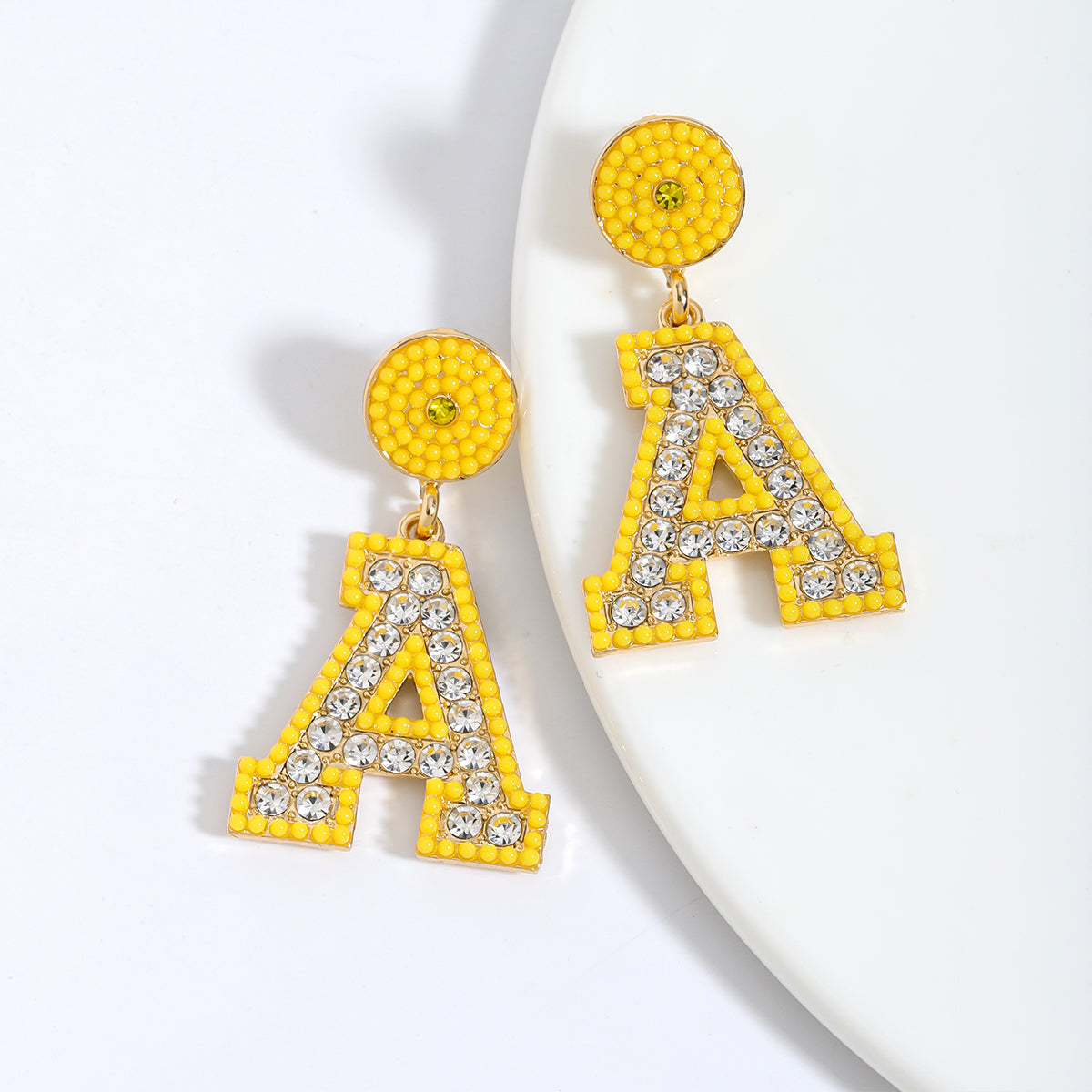 1 Pair Casual Elegant Letter Polishing Plating Inlay Alloy Acrylic Gold Plated Silver Plated Drop Earrings