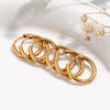 3 Pairs Simple Style Classic Style Circle Stainless Steel Hoop Earrings