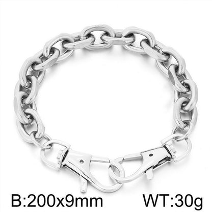 Simple Style Solid Color Titanium Steel Chain Bracelets