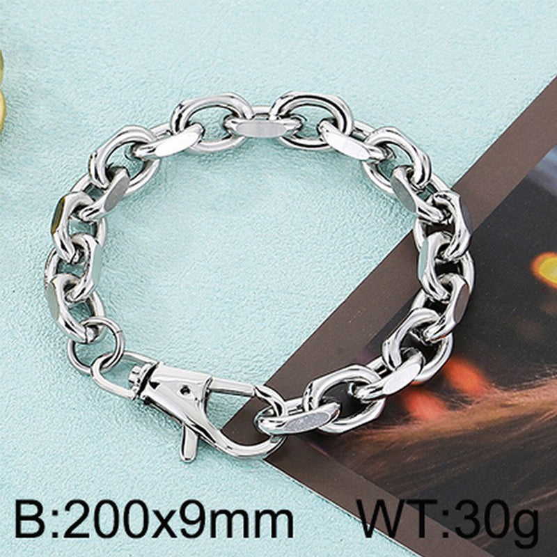 Simple Style Solid Color Titanium Steel Chain Bracelets