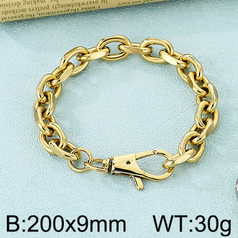 Simple Style Solid Color Titanium Steel Chain Bracelets