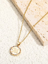 Elegant Vintage Style Letter Copper Plating Inlay Zircon 18k Gold Plated Pendant Necklace