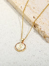 Elegant Vintage Style Letter Copper Plating Inlay Zircon 18k Gold Plated Pendant Necklace