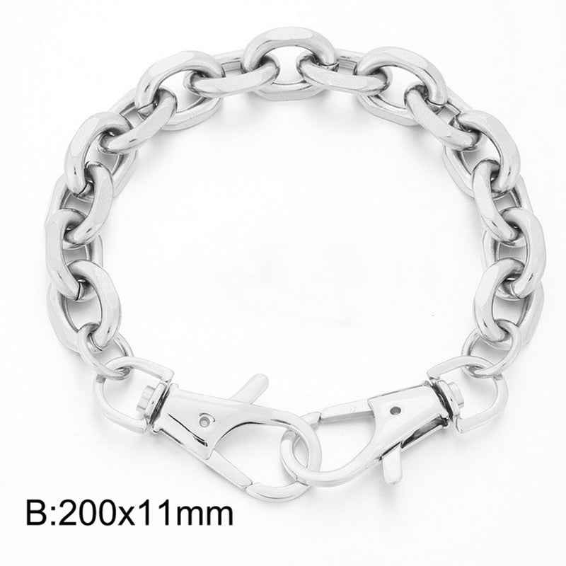 Simple Style Solid Color Titanium Steel Chain Bracelets