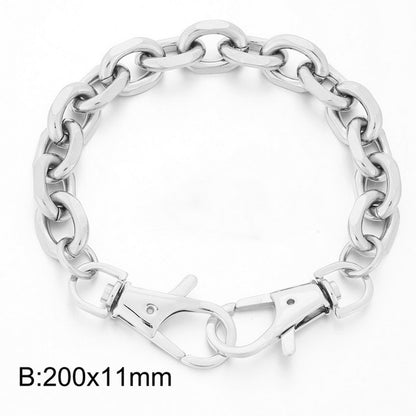 Simple Style Solid Color Titanium Steel Chain Bracelets