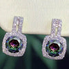 European And American New Simple Round Diamond Zircon Copper Earrings