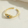 Vintage Style Simple Style Devil's Eye Copper Plating Inlay Zircon 14k Gold Plated Open Rings