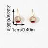 1 Pair Elegant Luxurious Round Inlay Copper Zircon Ear Studs