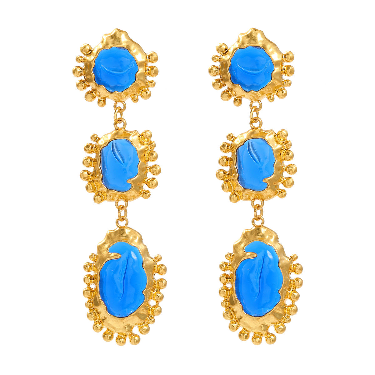 1 Pair Elegant Luxurious Geometric Plating Inlay Alloy Resin Gold Plated Drop Earrings