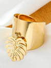 Simple Style Leaves Stainless Steel Plating 18k Gold Plated Charm Rings