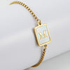 Preppy Style Simple Style Classic Style Letter Stainless Steel Inlay Shell Bracelets