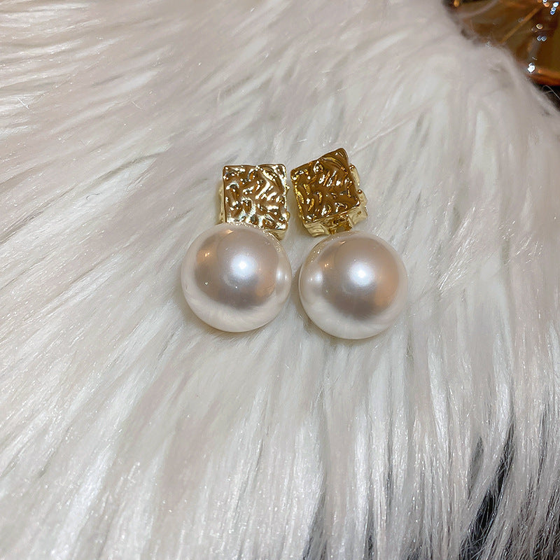 1 Pair Sweet Simple Style Heart Shape Inlay Imitation Pearl Rhinestones Pearl Drop Earrings