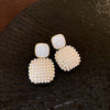 1 Pair Sweet Simple Style Heart Shape Inlay Imitation Pearl Rhinestones Pearl Drop Earrings