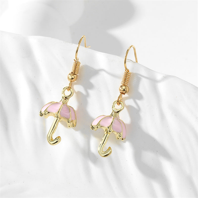 1 Pair Casual Simple Style Umbrella Enamel Alloy Drop Earrings