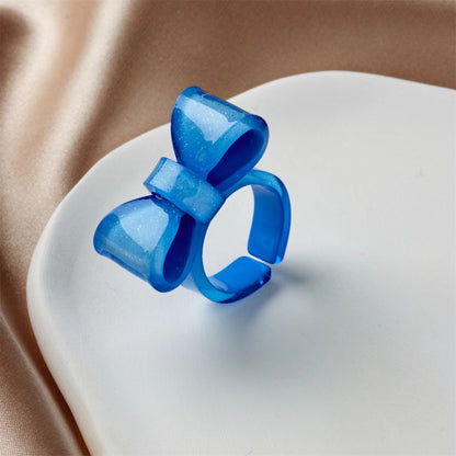 Cartoon Style Cute Bow Knot Arylic Women's Open Rings