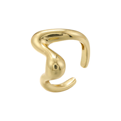 Casual Vintage Style Irregular Twist Copper Irregular Plating 18k Gold Plated Open Rings