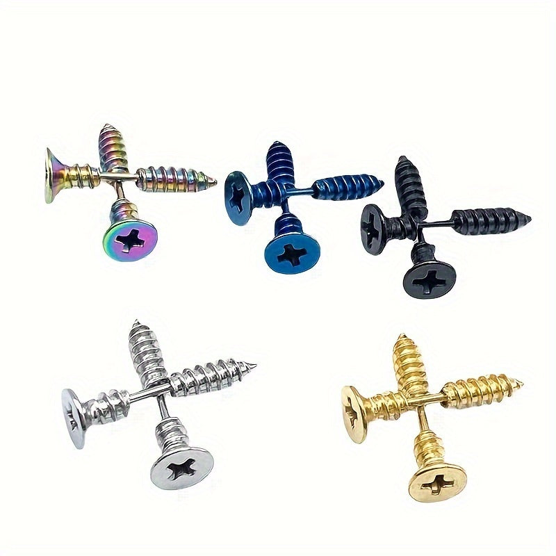 1 Piece Hip-hop Exaggerated Punk Solid Color Stainless Steel Ear Studs