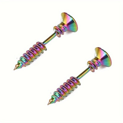 1 Piece Hip-hop Exaggerated Punk Solid Color Stainless Steel Ear Studs