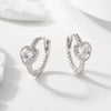 1 Pair Elegant Cute Sweet Heart Shape Inlay Sterling Silver Zircon Earrings