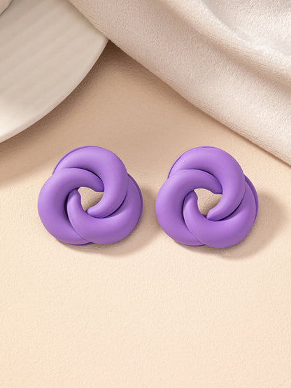 1 Pair Elegant Geometric Alloy Ear Studs