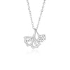 Casual Modern Style Ginkgo Leaf Fish Tail Sterling Silver Polishing Plating Inlay Zircon Pendant Necklace