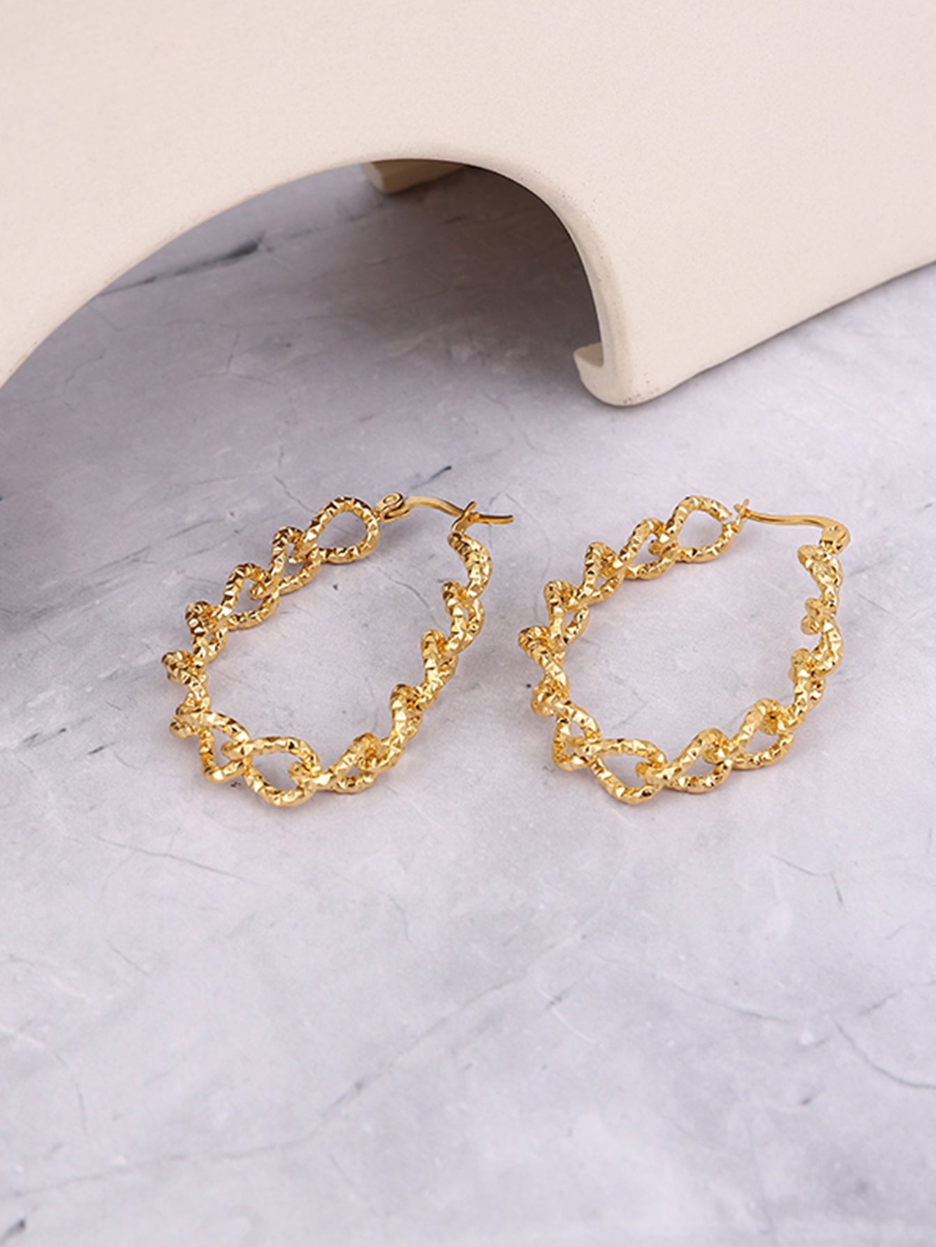 1 Pair Ig Style Simple Style Solid Color Plating Stainless Steel 18k Gold Plated Earrings