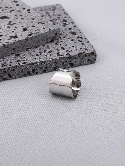 Simple Style Solid Color Stainless Steel Open Rings