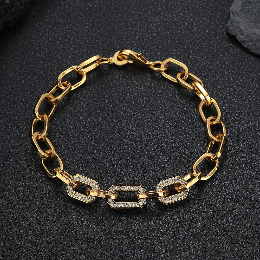 Hip-hop Punk Geometric Copper Plating Bracelets Necklace