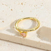 Vintage Style Simple Style Commute Rhombus Copper Plating Inlay Zircon 14k Gold Plated Open Rings