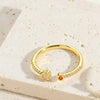 Vintage Style Simple Style Commute Rhombus Copper Plating Inlay Zircon 14k Gold Plated Open Rings