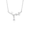 Casual Modern Style Commute Knot Butterfly Sterling Silver Polishing Plating Inlay Zircon Necklace