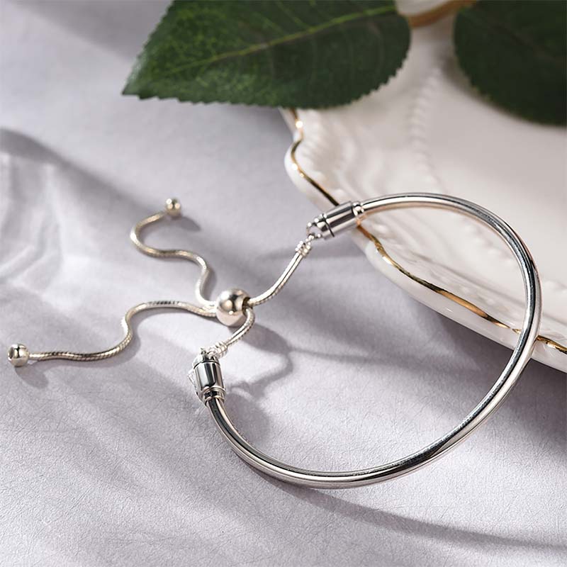 Simple Style Round Sterling Silver Plating Silver Plated Bracelets