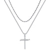 Hip-hop Vintage Style Cross Stainless Steel Layered Plating 14k Gold Plated Unisex Pendant Necklace Necklace