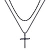 Hip-hop Vintage Style Cross Stainless Steel Layered Plating 14k Gold Plated Unisex Pendant Necklace Necklace